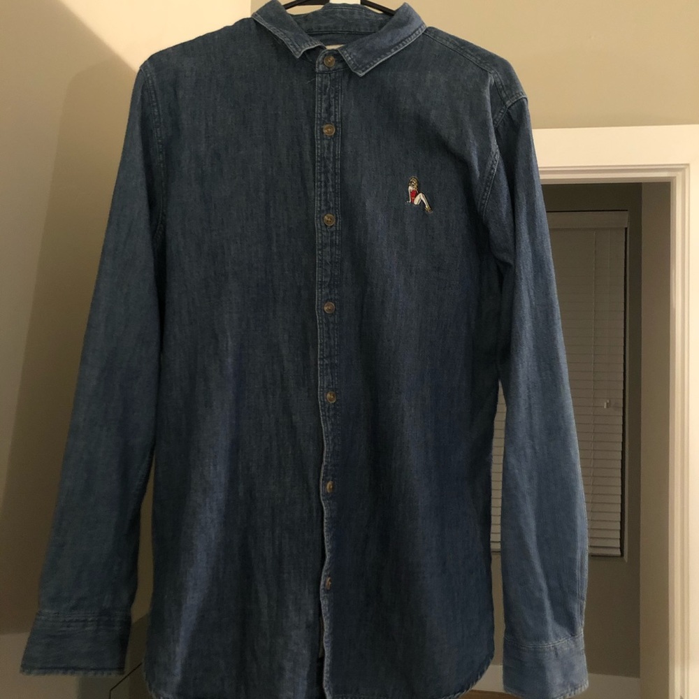 Modern Amusement: Denim fabric flannel